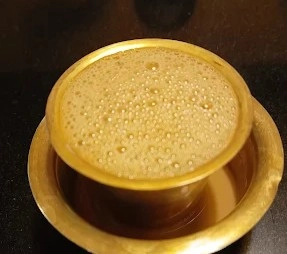 Kumbakonam filter coffee served at Mapilai Gounder Restaurant