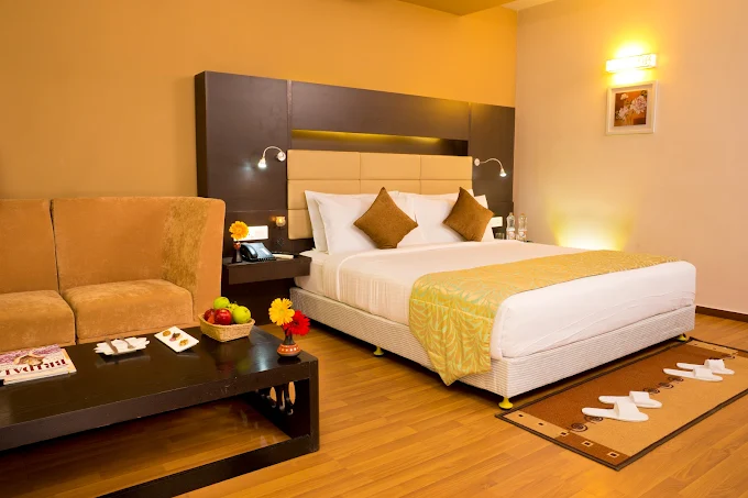 Spacious and clean rooms at Poppys Hotel Madurai with comfortable beds